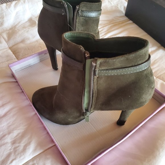 Top Moda Olive Green Booties 7.5 - Picture 3 of 7